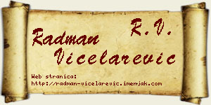 Radman Vicelarević vizit kartica